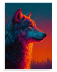 Vibrant Wolf Silhouette