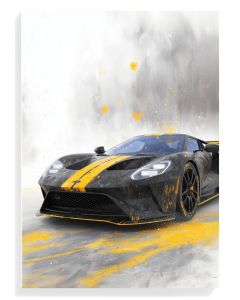 Dynamic Black Sports Car Art
