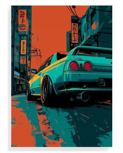 Neon Skyline Racer Art