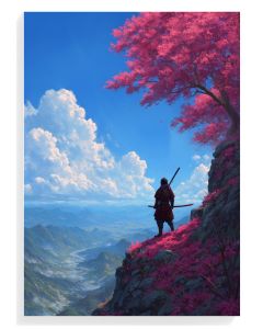 Samurai In Cherry Blossom Serenity