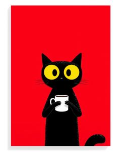 Whimsical Black Cat Art