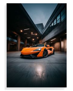 Dynamic Orange Sports Car