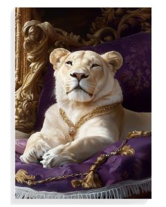 Regal White Lion Portrait