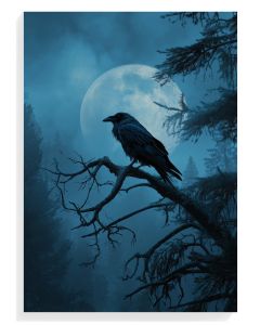 Moonlit Raven Silhouette
