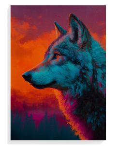 Vibrant Wolf Silhouette