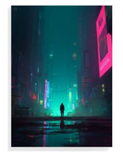 Neon Cityscape Silhouette