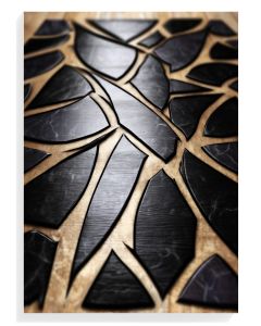 Abstract Black Leaf Design