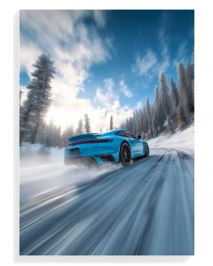 Dynamic Blue Sports Car