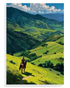 Rider In Lush Landscape