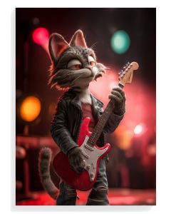 Rockstar Cat Illustration