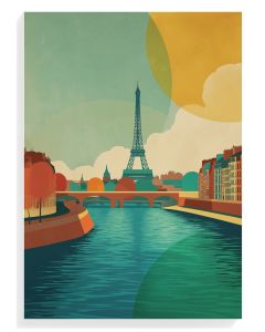 Eiffel Tower Retro Print