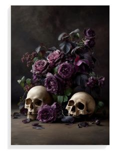 Dark Floral Skull Arrangement