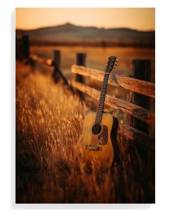 Rustic Guitar Sunset