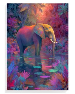 Vibrant Elephant Reflection