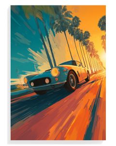 Retro Sports Car Sunset