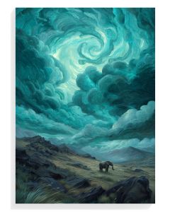 Majestic Elephant Under Turbulent Skies