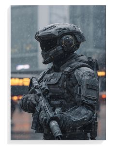 Futuristic Soldier in Snow