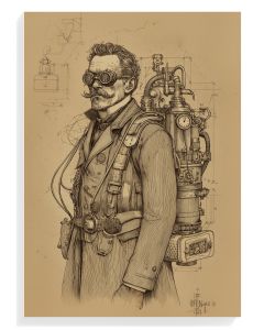 Steampunk Inventor Illustration