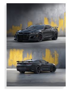 Sleek Black Camaro Art