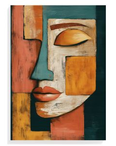 Abstract Face in Warm Tones