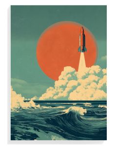 Rocket Launch Retro Print