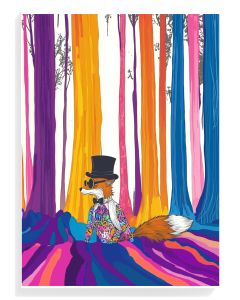 Whimsical Fox in Vibrant Forest
