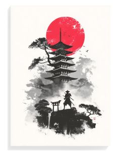 Samurai Silhouette Red Sun