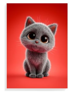 Cute Gray Kitten Portrait