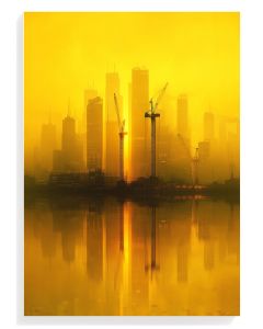 Golden Cityscape Reflection