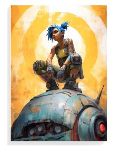 Cyberpunk Girl on Robot