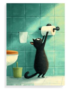Playful Black Cat Wall Art