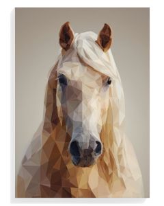 Geometric White Horse Portrait