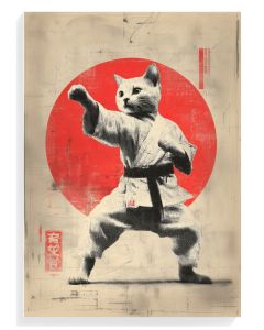 Karate Cat Print