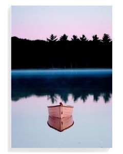 Serene Pink Boat Reflection