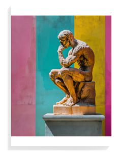 Contemplative Sculpture Abstract Color Block
