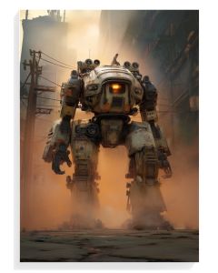 Mech Warrior in Urban Fog