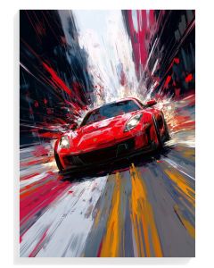 Dynamic Red Sports Car