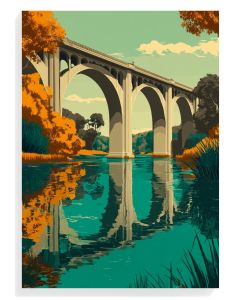 Vibrant Bridge Reflection