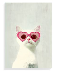 Stylish Cat In Heart Glasses