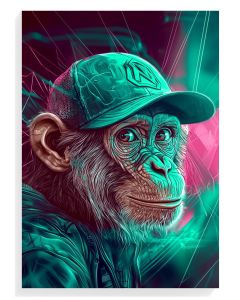 Neon Monkey Portrait
