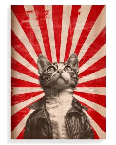 Rebel Cat Retro Print