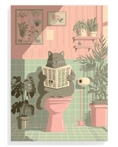 Charming Cat Bathroom Print