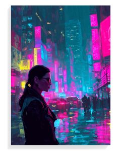 Neon City Reflection