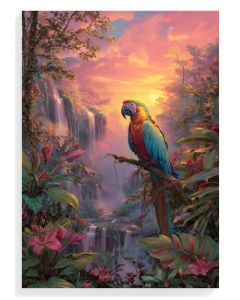 Tropical Sunset Parrot Art