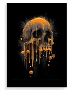 Dripping Orange Skull Art