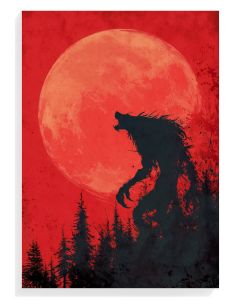 Wolf Howling At Blood Moon