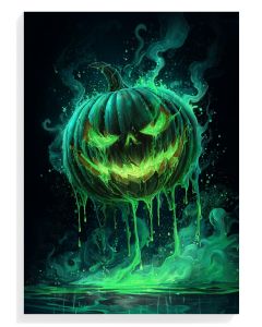 Glowing Green Pumpkin Art
