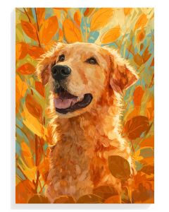 Golden Retriever in Autumn Bliss