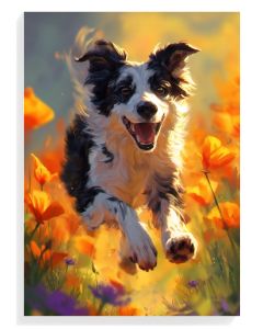 Joyful Border Collie in Bloom