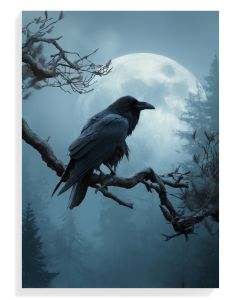 Moonlit Raven Silhouette